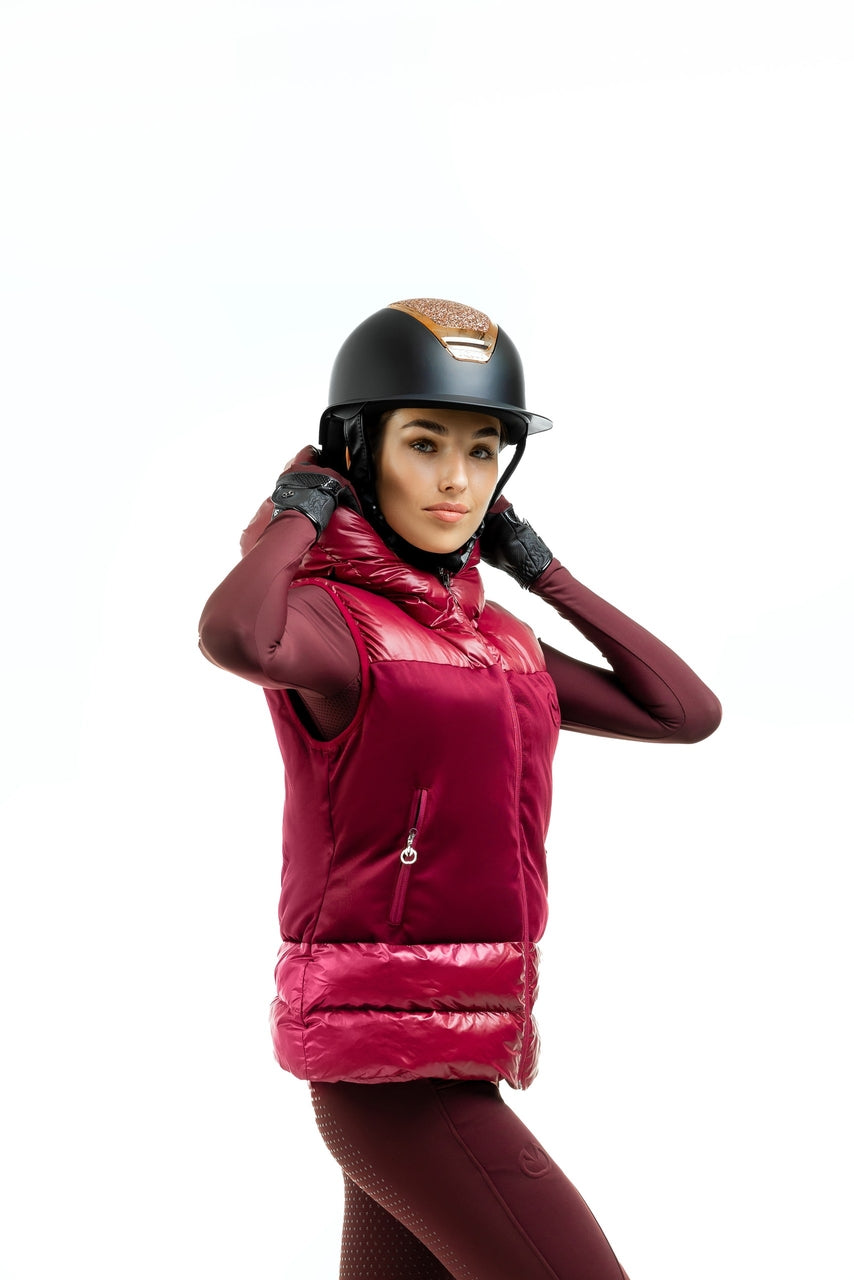 Kamizelka jeździecka Classy w kolorze burgundowym – elegancka i ciepła kamizelka do jazdy konnej