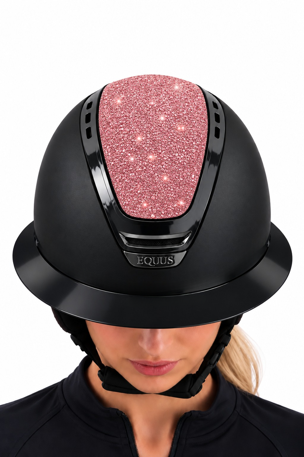 Kask jeździecki Sparkling Pink szeroki daszek