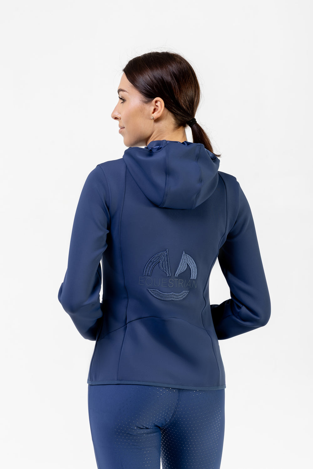 Riding Hoodie Satin Navy Blue