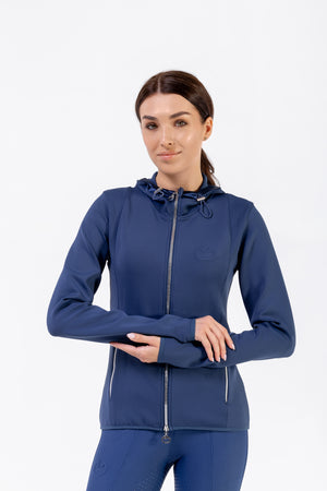 Riding Hoodie Satin Navy Blue
