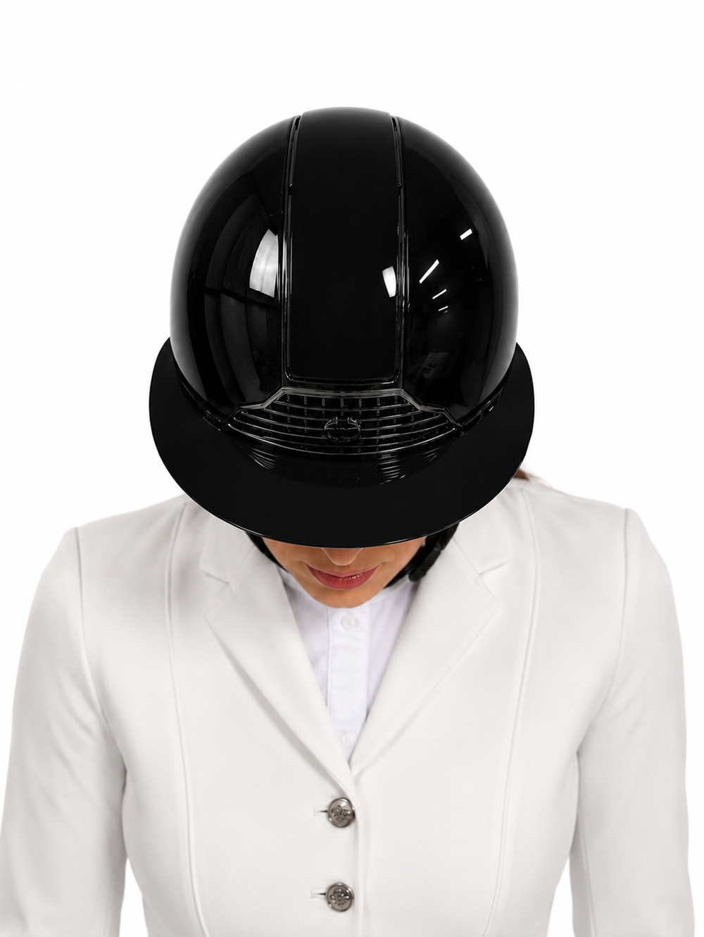 Riding helmet with a wide brim Mirror Gleam Black