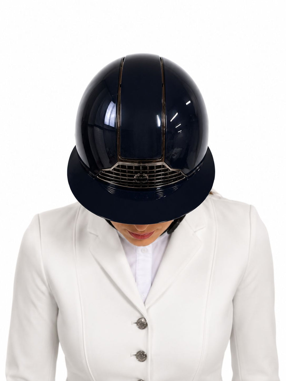 Riding helmet with wide brim Mirror Gleam Navy