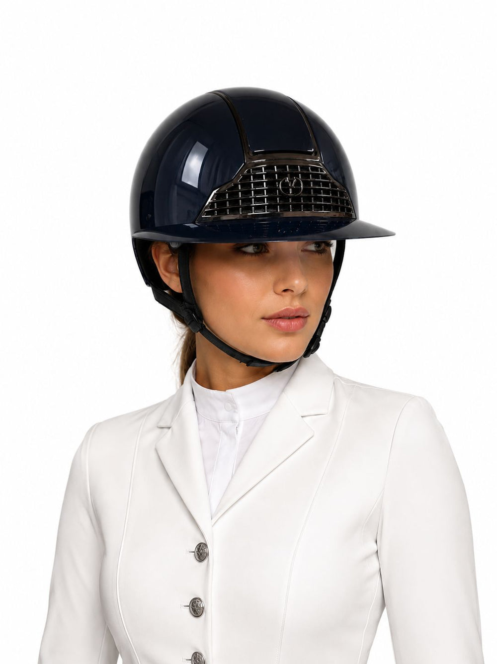 Riding helmet with wide brim Mirror Gleam Navy