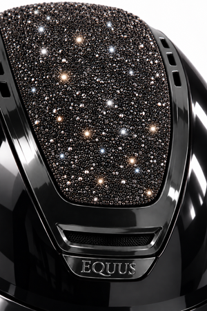 Kask jeździecki Sparkling Black szeroki daszek