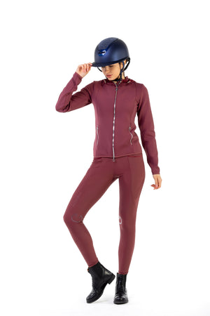 Satin Burgundy Riding Leggings