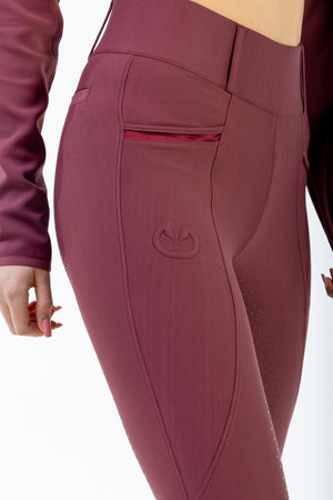 Satin Burgundy Riding Leggings