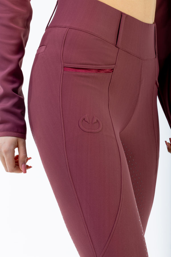 Satin Burgundy Riding Leggings