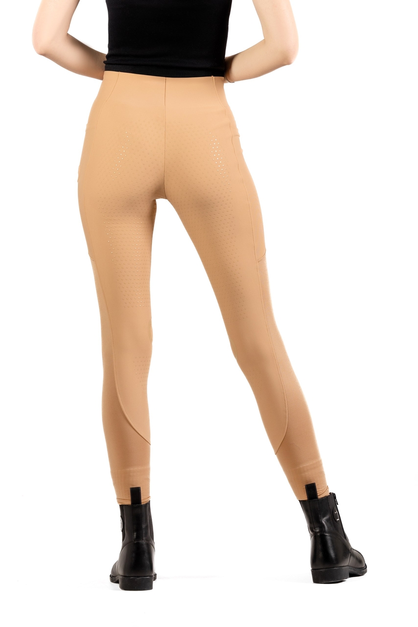 legginsy jeździeckie damskie tył beż