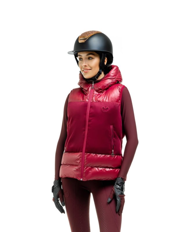 Kamizelka jeździecka Classy w kolorze burgundowym – elegancka i ciepła kamizelka do jazdy konnej