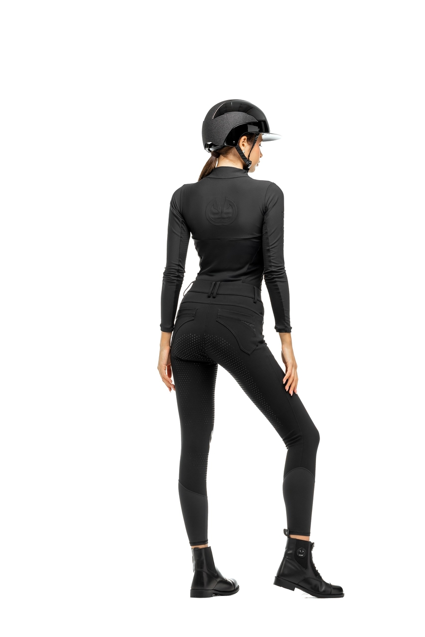 bryczesy czarne z pełnym lejem