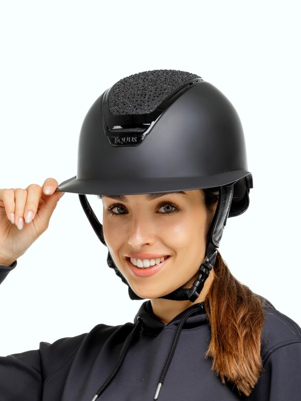 kask jeździecki Sparkling szeroki daszek z kryształkami